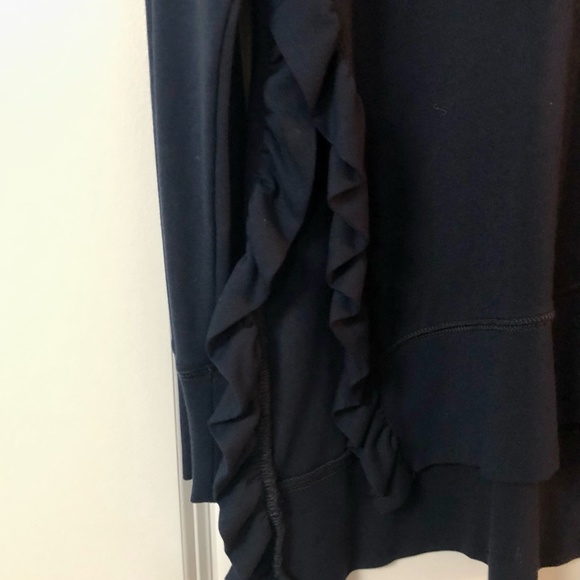 Stella & Dot Navy Lightweight Sweater with Side Ruffle - Picture 4 of 4